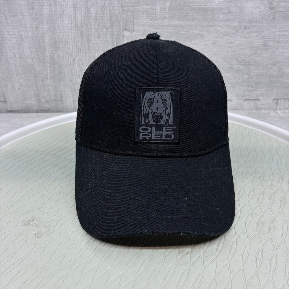 Ole Red Trucker Hat Cap Snapback Mens Black Cotton Mesh Blake Shelton‎ Dog Logo